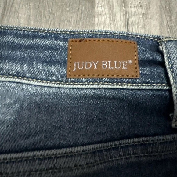 Judy Blue Jean Womens 9/29 Blue Straight Fit Raw Hem Stretch Denim DIstressed - Picture 13 of 13